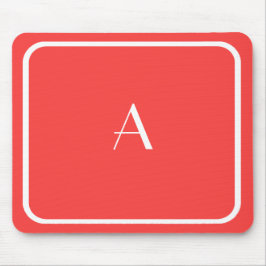 安いコーラルレッドマウスパッドとホワイトモノグラム マウスパッド