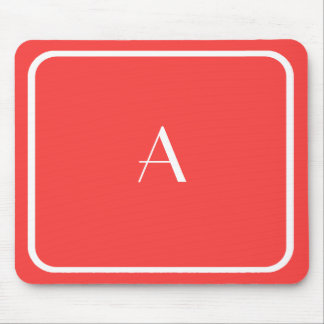 安いコーラルレッドマウスパッドとホワイトモノグラム マウスパッド