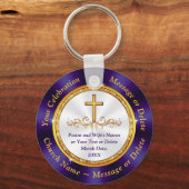 安いゴージャスカスタムな教会の記念日の好意 キーホルダー (正面)