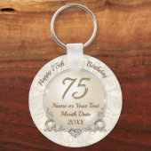 安いゴージャスカスタムな、75th誕生日パーティーの好意 キーホルダー (正面)