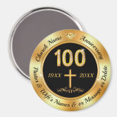 安いゴージャス、100年の教会の記念日、好意 マグネット (正面/裏面)