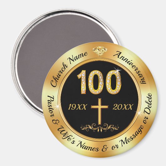 安いゴージャス、100年の教会の記念日、好意 マグネット (正面/裏面)