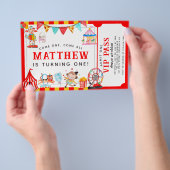 安いサーカスカーニバルショーチケットかわいい誕生日 チラシ (ハンドル)