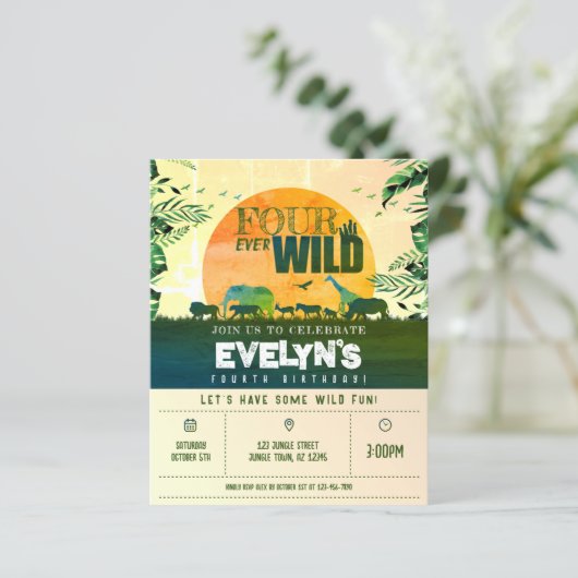 安いジャングルアニマルフォーエバーワイルドフォト誕生日 (スタンド正面)