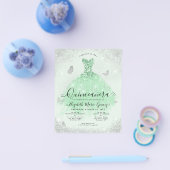 安いセージグリーンシルバーグリッターガウンキンセアニェラ チラシ (シングル)