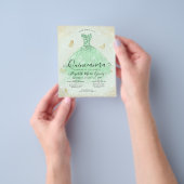 安いセージグリーン金ゴールドグリッターガウンキンセアニェラ チラシ (手)