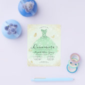 安いセージグリーン金ゴールドグリッターガウンキンセアニェラ チラシ (シングル)