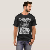 安いソフトウェア開発者を雇ってみる Tシャツ (正面フル)