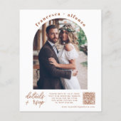 安いテラコッタRSVP QRコードレトロ写真結婚の チラシ (裏面)