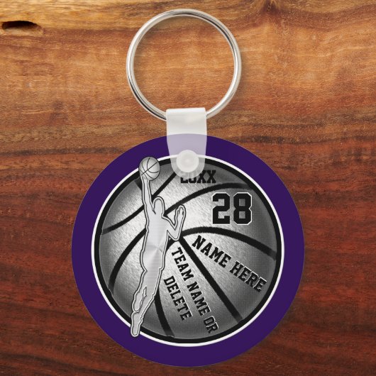 安いバスケットボールキーホルダーあなたの色, 4文字ボックス キーホルダー (正面)