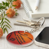 安いバスケットボールキーホルダーと3つの文字箱 キーホルダー (正面右)