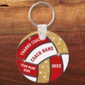 安いバパーソナライズされたレーボールコーチの贈り物 キーホルダー (正面)