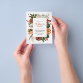 安いパンプキ素朴ンサンクスギビングディナー招待状 チラシ (手)