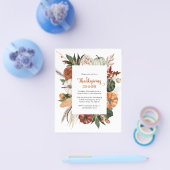 安いパンプキ素朴ンサンクスギビングディナー招待状 チラシ (シングル)