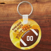 安いパーソナライズされたサッカーキーホルダーあなたのテキスト キーホルダー (正面)