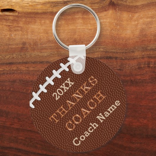 安いパーソナライズされたサッカーコーチギフトアイディア キーホルダー (正面)