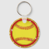 安いパーソナライズされたソフトボールキーホルダー、あなたの色 キーホルダー (裏面)