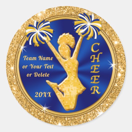 安いパーソナライズされたチアリーティング ラウンドシール (正面)