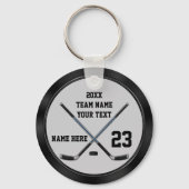 安いパーソナライズされたホッケーギフトとホッケーの好意 キーホルダー (正面)