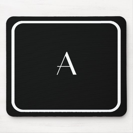 安いブラックマウスパッドと白モノグラム&フレーム マウスパッド (正面)