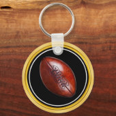 安いブラック金ゴールドサッカーのギフトはサッカーを好む キーホルダー (裏面)