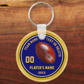 安いブルーと金ゴールドサッカー党がサッカーを好む キーホルダー (正面)