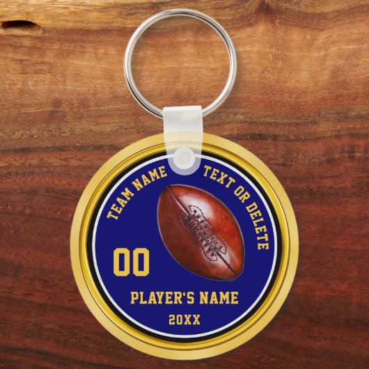 安いブルーと金ゴールドサッカー党がサッカーを好む キーホルダー (正面)