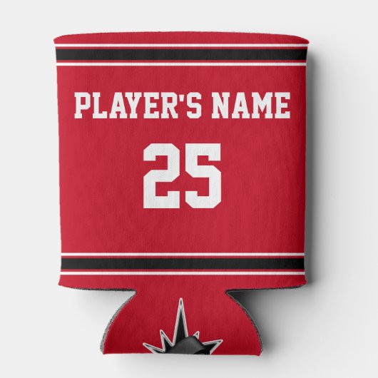 安いホッケーギフト、あなたの色と4つの文字ボックス 缶クーラー (裏面)