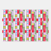 安いホリデーギフトラップ3パック ラッピングペーパーシート (正面2)