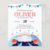 安いボーリング誕生日パーティーいくつかのおもしろい チラシ (正面)