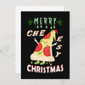 安いメリークリスマスクリスマスサンタ・ピザクリスマス ノートカード (正面/裏面)