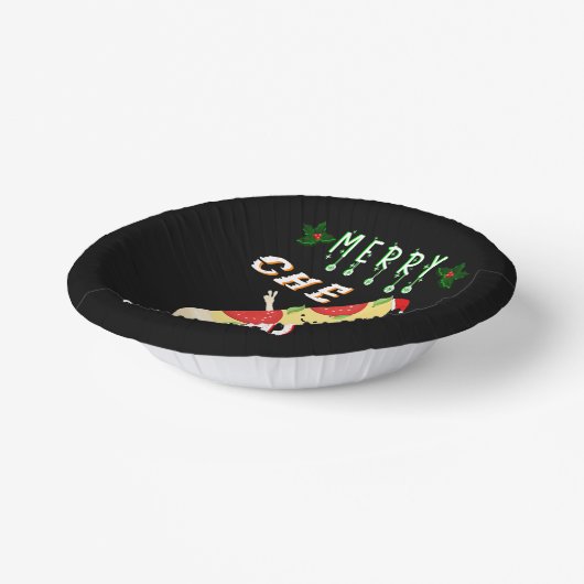 安いメリークリスマスクリスマスサンタ・ピザクリスマス ペーパーボウル (傾斜あり)