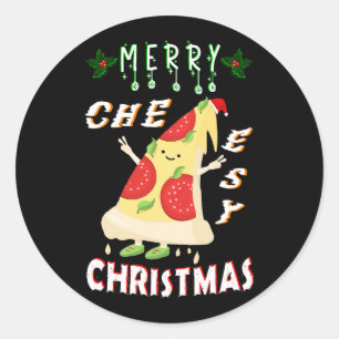 安いメリークリスマスクリスマスサンタ・ピザクリスマス ラウンドシール