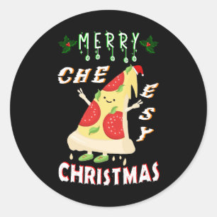 安いメリークリスマスクリスマスサンタ・ピザクリスマス ラウンドシール