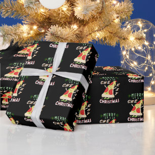 安いメリークリスマスクリスマスサンタ・ピザクリスマス ラッピングペーパー