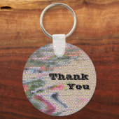 安いユニークありがとうモザイク色タイル キーホルダー (正面)