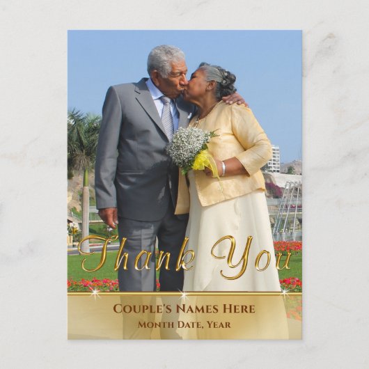 安い写真ありがとうポストカード、記念日 ポストカード (正面)