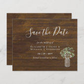 安い写真の救日付素朴Gypsophila Mason Jar (正面/裏面)