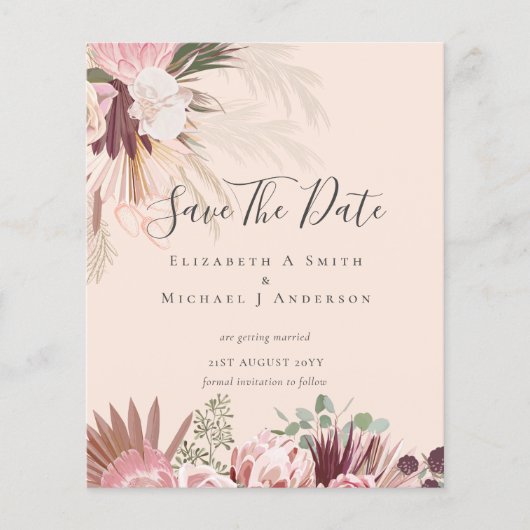 安い写真の救日付 – Pampas Grass Burgundy チラシ (正面)