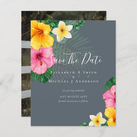 安い写真の日救付熱帯花ビーチ (正面/裏面)