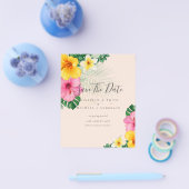 安い写真の日救付熱帯花ビーチ チラシ (シングル)