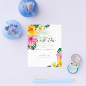 安い写真の日救付熱帯花ビーチ チラシ (シングル)