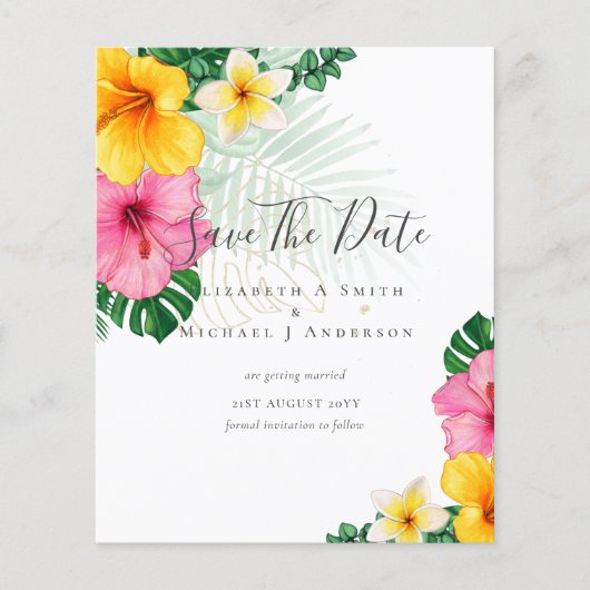 安い写真の日救付熱帯花ビーチ チラシ (正面)