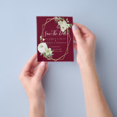 安い写真の日救付白フローラ緑の葉 チラシ (手)