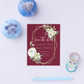 安い写真の日救付白フローラ緑の葉 チラシ (シングル)