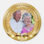 安い写真、結婚の記念日の好意、任意の年 マグネット (正面)