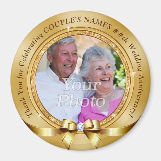 安い写真、結婚の記念日の好意、任意の年 マグネット