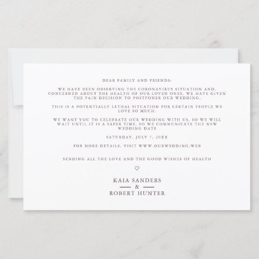 安い山の風景Covidの結婚延期 (裏面)