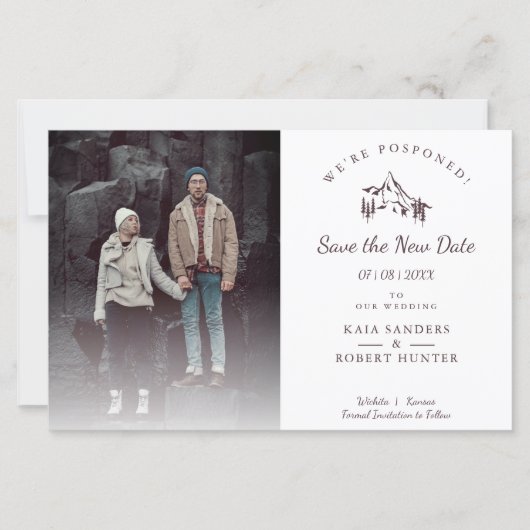 安い山の風景Covidの結婚延期 (正面)