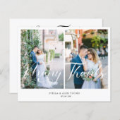 安い新郎新婦2枚の写真がコラージュハンドレター (正面/裏面)